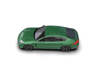 Beyaz zemin üzerinde izole edilmiş 3D resimleme spor araba