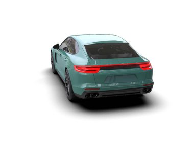 Beyaz zemin üzerinde izole edilmiş 3D resimleme spor araba