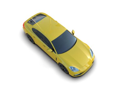 Beyaz zemin üzerinde izole edilmiş 3D resimleme spor araba