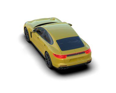 Beyaz zemin üzerinde izole edilmiş 3D resimleme spor araba