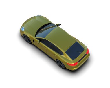 Beyaz zemin üzerinde izole edilmiş 3D resimleme spor araba