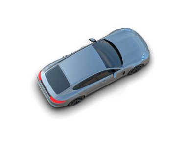 Beyaz zemin üzerinde izole edilmiş 3D resimleme spor araba