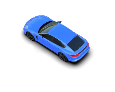 Beyaz zemin üzerinde izole edilmiş 3D resimleme spor araba