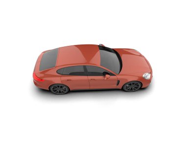 Beyaz zemin üzerinde izole edilmiş 3D resimleme spor araba