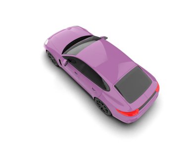 Beyaz zemin üzerinde izole edilmiş 3D resimleme spor araba