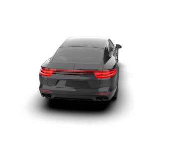 Beyaz zemin üzerinde izole edilmiş 3D resimleme spor araba