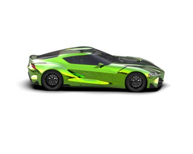 Beyaz zemin üzerinde izole edilmiş 3D resimleme spor araba