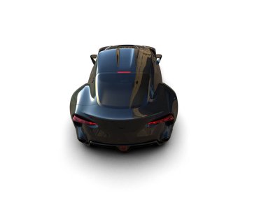 Beyaz zemin üzerinde izole edilmiş 3D resimleme spor araba