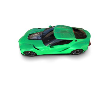 Beyaz zemin üzerinde izole edilmiş 3D resimleme spor araba