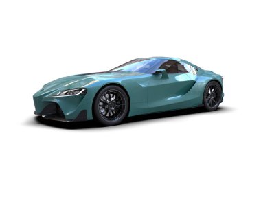 Beyaz zemin üzerinde izole edilmiş 3D resimleme spor araba