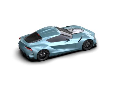 Beyaz zemin üzerinde izole edilmiş 3D resimleme spor araba