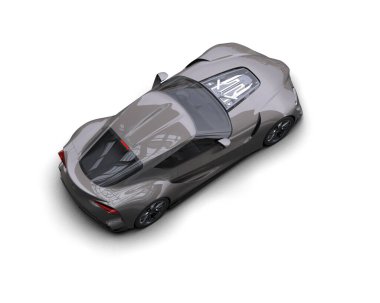 Beyaz zemin üzerinde izole edilmiş 3D resimleme spor araba