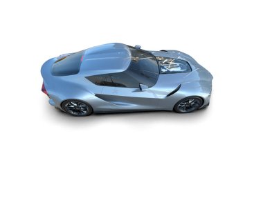 Beyaz zemin üzerinde izole edilmiş 3D resimleme spor araba