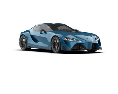 Beyaz zemin üzerinde izole edilmiş 3D resimleme spor araba