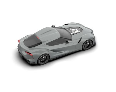 Beyaz zemin üzerinde izole edilmiş 3D resimleme spor araba