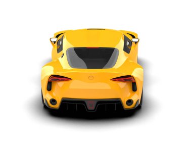 Beyaz zemin üzerinde izole edilmiş 3D resimleme spor araba