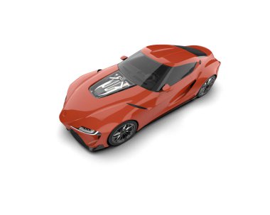 Beyaz zemin üzerinde izole edilmiş 3D resimleme spor araba