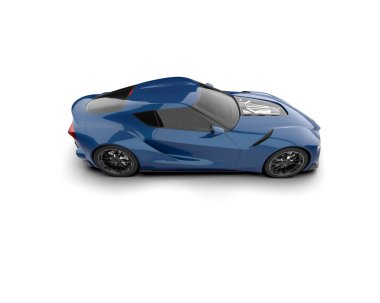 Beyaz zemin üzerinde izole edilmiş 3D resimleme spor araba