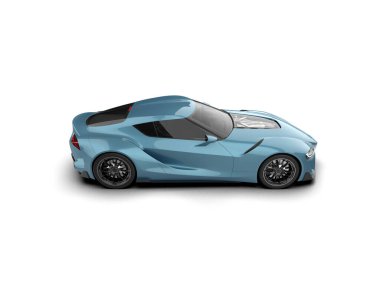 Beyaz zemin üzerinde izole edilmiş 3D resimleme spor araba