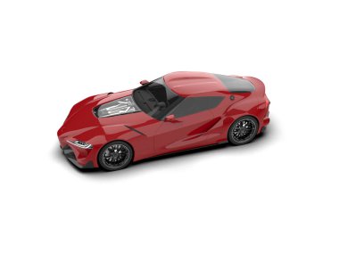 Beyaz zemin üzerinde izole edilmiş 3D resimleme spor araba