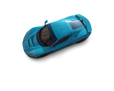 Beyaz zemin üzerinde izole edilmiş 3D resimleme spor araba