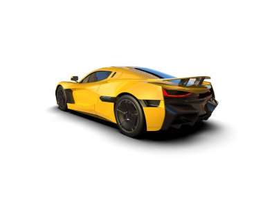 Beyaz zemin üzerinde izole edilmiş 3D resimleme spor araba