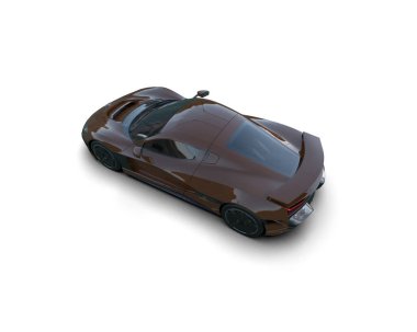 Beyaz zemin üzerinde izole edilmiş 3D resimleme spor araba