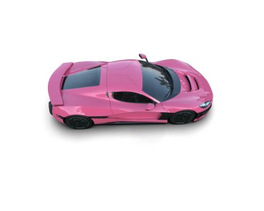 Beyaz zemin üzerinde izole edilmiş 3D resimleme spor araba