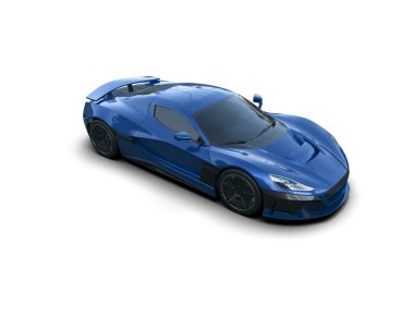 Beyaz zemin üzerinde izole edilmiş 3D resimleme spor araba