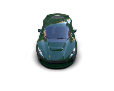 Beyaz zemin üzerinde izole edilmiş 3D resimleme spor araba