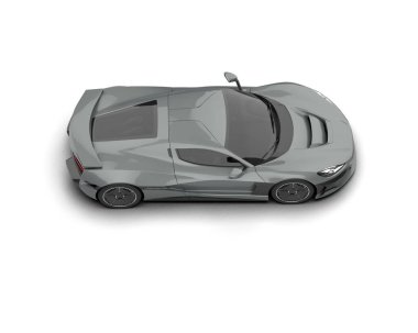 Beyaz zemin üzerinde izole edilmiş 3D resimleme spor araba