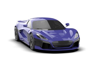 Beyaz zemin üzerinde izole edilmiş 3D resimleme spor araba