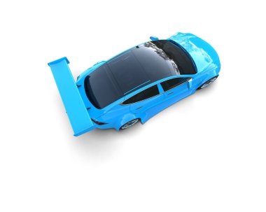 Beyaz zemin üzerinde izole edilmiş 3D resimleme spor araba