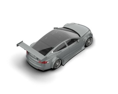 Beyaz zemin üzerinde izole edilmiş 3D resimleme spor araba