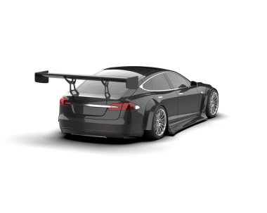 Beyaz zemin üzerinde izole edilmiş 3D resimleme spor araba