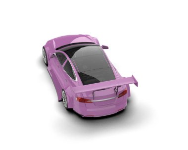 Beyaz zemin üzerinde izole edilmiş 3D resimleme spor araba