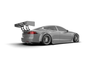 Beyaz zemin üzerinde izole edilmiş 3D resimleme spor araba