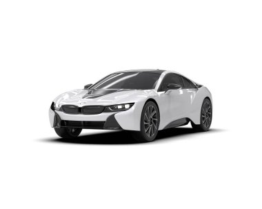 Race car isolated on white background. 3d rendering - illustration