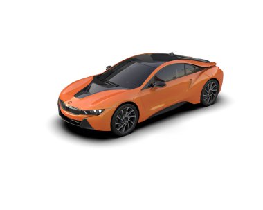 Race car isolated on white background. 3d rendering - illustration