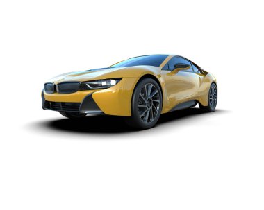 Race car isolated on white background. 3d rendering - illustration