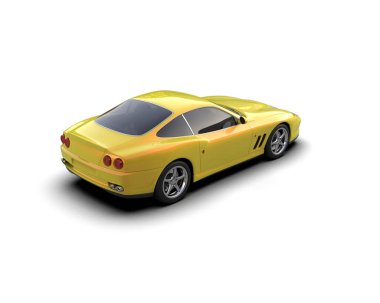 Race car isolated on white background. 3d rendering - illustration