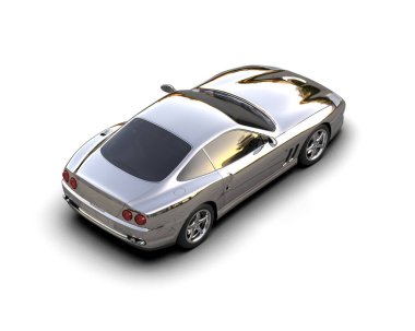 Race car isolated on white background. 3d rendering - illustration