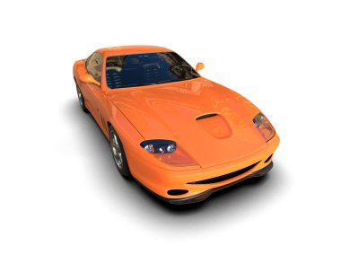 Race car isolated on white background. 3d rendering - illustration