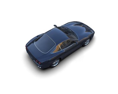 Beyaz zemin üzerinde izole edilmiş 3D resimleme spor araba