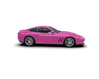 Beyaz zemin üzerinde izole edilmiş 3D resimleme spor araba