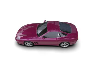 Beyaz zemin üzerinde izole edilmiş 3D resimleme spor araba