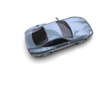 Beyaz zemin üzerinde izole edilmiş 3D resimleme spor araba