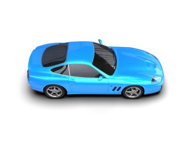 Beyaz zemin üzerinde izole edilmiş 3D resimleme spor araba