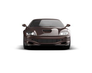 Beyaz zemin üzerinde izole edilmiş 3D resimleme spor araba