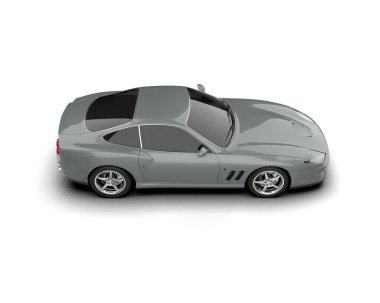 Beyaz zemin üzerinde izole edilmiş 3D resimleme spor araba